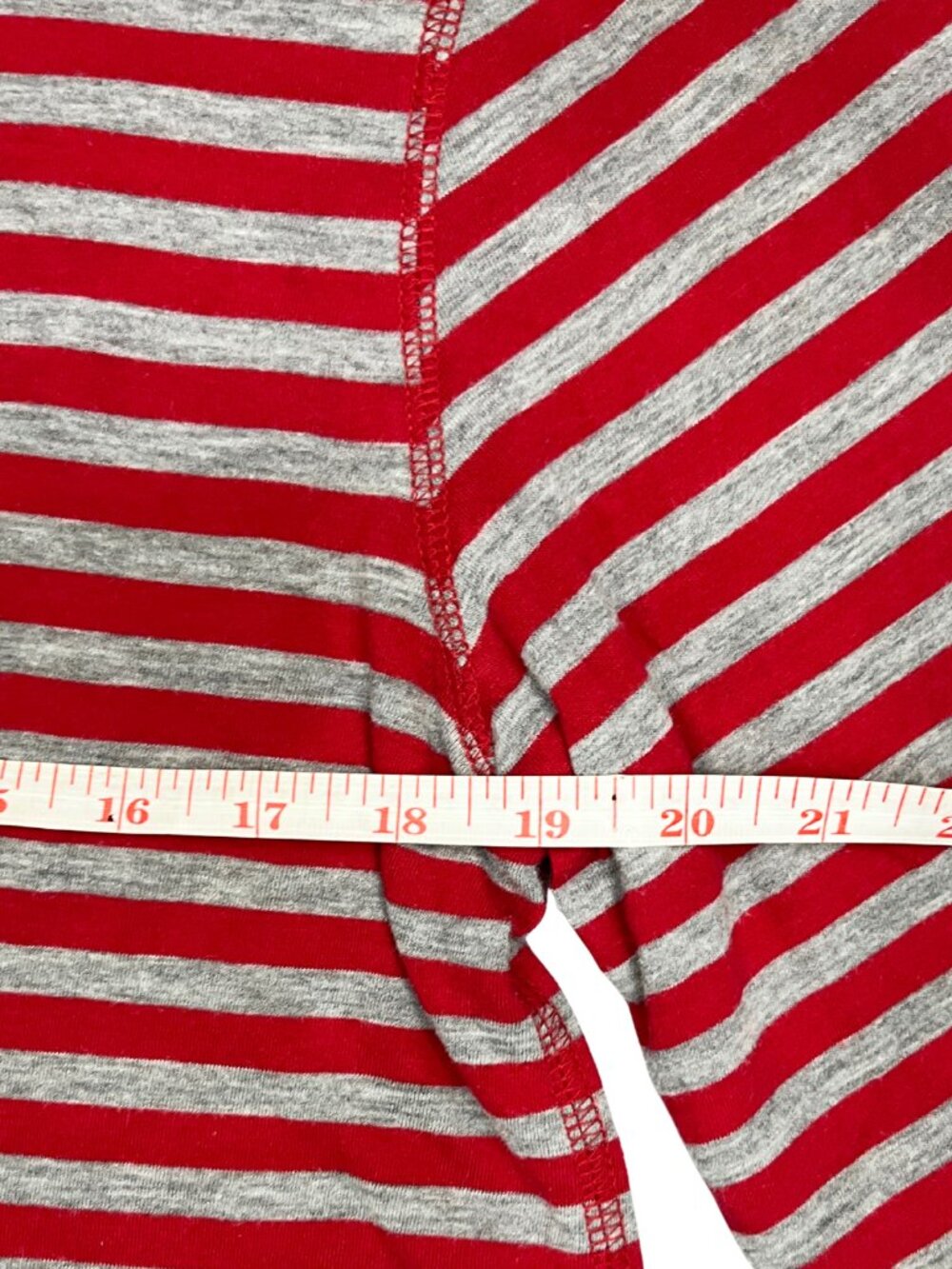 Old Navy Men’s L Red Gray Striped Henley Long Sleeve Shirt Preppy Casual Classic - Picture 5 of 10